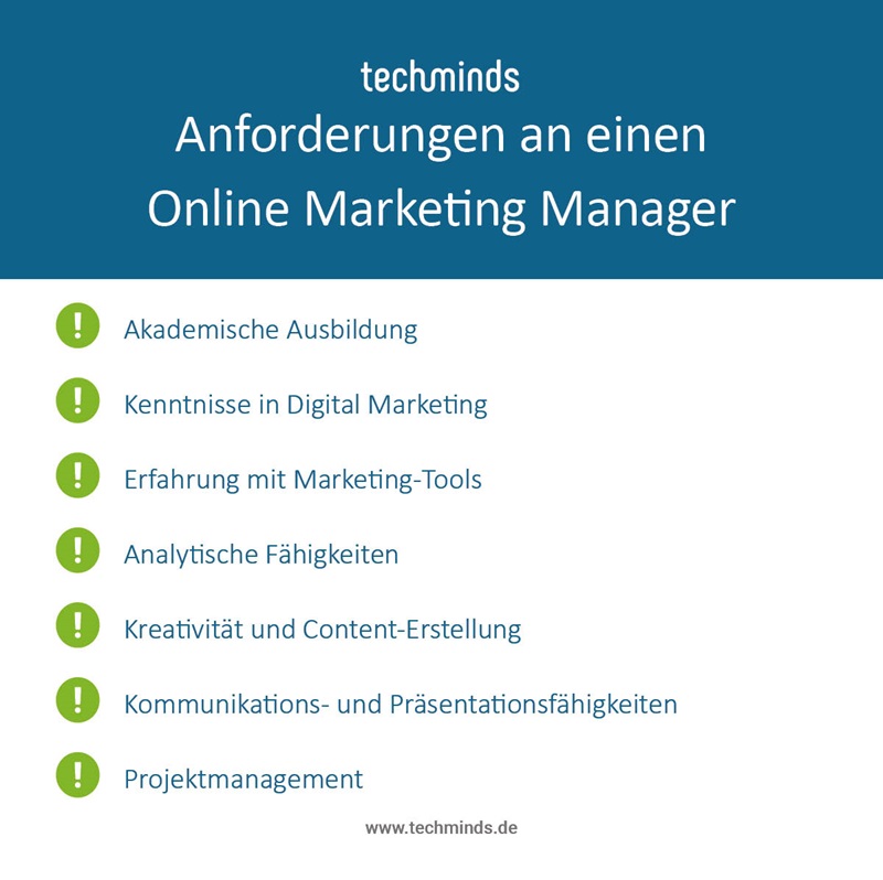 Anforderungen Online Marketing Manager