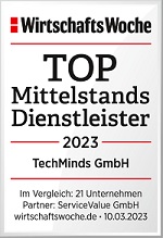 TOP Mittelstandsdienstleister WIWO 2023 - TechMinds GmbH