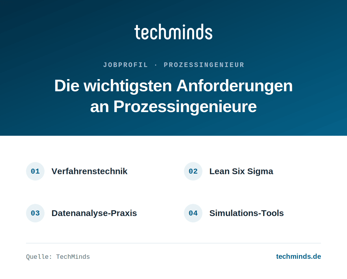 prozessingenieur-anforderungen Anforderungen an Prozessingenieure: Verfahrenstechnik, Lean Six Sigma, Datenanalyse-Praxis, Simulations-Tools.